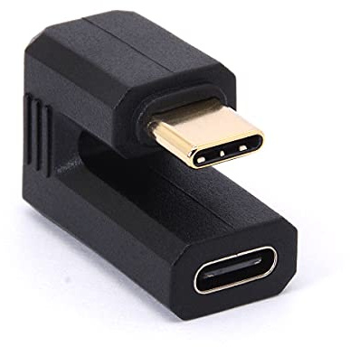 Tomost Gold USB C Adapter, 180 Grad abgewinkelt, Typ C OTG Konverter, U-Form USB-C 3.1 Stecker, kompatibel mit Laptop, Tablet, Handy (1 Stück)