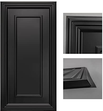 Art3d 12-Pack PVC Drop Ceiling Tiles, 24x48in. Black Polyvinyl Chloride Ceiling Panels Glue Down Cover 96 sq.ft