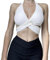 HTTOAR Frauen Sexy Neckholder Criss Cross Wrap Weste Cut Out Ärmellos Einfarbig Crop Tops Tank Top Verschiedene Tragemethoden mit Metallring (Large, Weiß)…