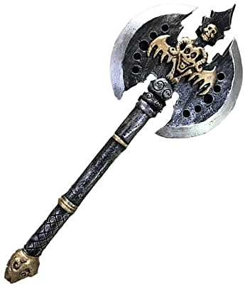71,1 cm Wow doppelseitige Orc Klinge Kampfaxt, Latexgummi Tolak Barbarian Doppelklinge Kampfaxt LARP Kostüm Cosplay Prop