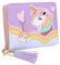 UTO Nette Geldbörse Mädchen PU Leder Portemonnaie Damen Quaste Anhänger Kartenhalter Kawaii Einhorn Muster Münze Geldbeutel für Valentinstag Muttertag Geburtstag Gedenktag Weihnachten Neujahr Lila