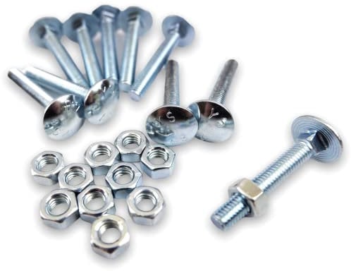 M6 x 40 (6mm x 40mm) Cup Square Carriage Bolt & Nut - Bright Zinc Plated Steel (M6 x 40 - Pack of 10)