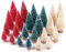 30 Stück Flaschenbürste Bäume Weihnachten, Rot Blau Gelb Miniatur Weihnachtsbaum, Mini Weihnachtsbaum 1,8/2,6/3,4/3,9 Zoll, Kleiner Weihnachtsbaum mit Schneeflocken