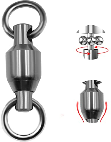 PHECDA PROFLY Kugellager Wirbel mit Geschweißtem Ringe aus Rostfreiem Stahl Größe 0#~10# (20lb-480lb) (6#-165LB-15 Stuck)