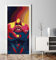 MyMaxxi - Tür bekleben mit Türtapete Türposter Türfolie Selbstklebend 90x200 Abstrakt bunt gemaltes Gesicht - Tür verschönern Türaufkleber Türklebefolie Gemälde Zeichnung rot