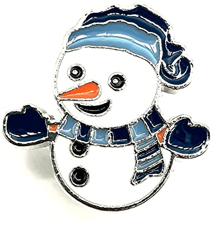 Süßer Schneemann blauer Schal Weihnachten Metall Emaille Anstecknadel Anstecker, Metall