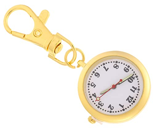 Mikikit Portemonnaie-Schlüsselanhänger Taschenuhr Schlüsselanhänger Legierungschwester Watch Clip on Watch Watch Secondhand Watch Dekorative Taschenuhr Uhr Zubehör Tasche