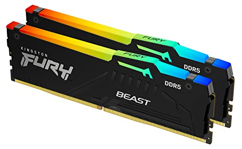 Kingston FURY Beast Black RGB 32GB (2x16GB) 5200MT/s DDR5 CL36 DIMM Desktop Gaming Memory Kit of 2 - KF552C36BBEAK2-32