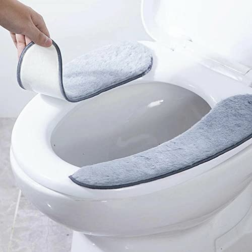 Lioaeust WC-Sitzwärmer-Bezug, Badezimmer-WC-Sitz, waschbar, weich, wärmer, Mattenbezug, Kissenhülle, warm, wiederverwendbar
