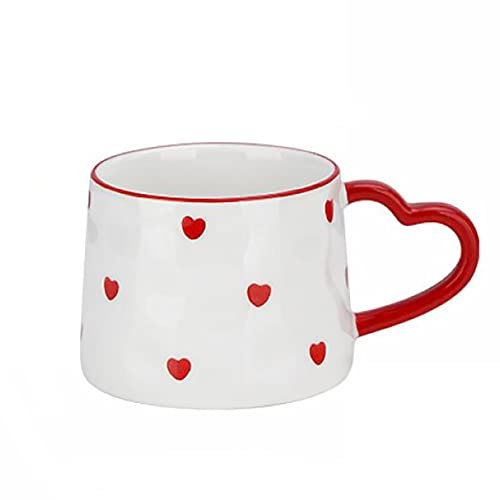 Gaolinci Kreative rote Herz-Tasse mit Griff, 237 ml, Teetasse, Kaffeetasse