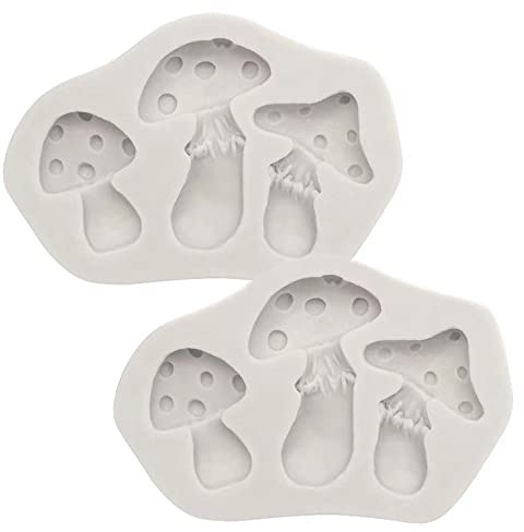 2 Pcs Mushroom Resin Moulds Silicone Molds Chocolate Molds Jewelry Mold DIY Cake Topper Candy Cookies Polymer Clay Crafting Project