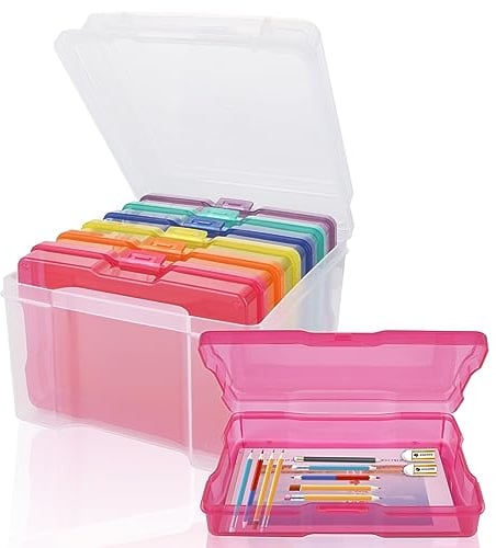 APACALI 4x6 Inch Multi-Colored Photo Case, Photo Storage Boxes 6 Inner, Photo Organizer Cases for Photos, Stationary, Arts, Toys, Seeds and etc.