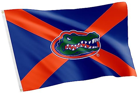Flagge der University of Florida, UF Gators, 100 % Polyester, für drinnen und draußen, 90 x 150 cm (Design X)