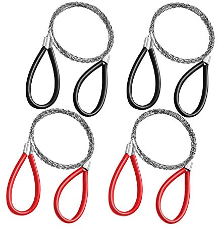 Ksrnsne 4 Pcs Stainless Steel Cable Saw Metal Wire Saw Hand Pocket String Rope Saw PVC Pipe Cutting Tool for Wood