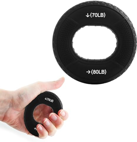 Wekuw Silikon Griffkraft Trainer Unterarm-Fingergrifftrainer Fingertrainingsgeräte 70/80 Lbs Fingerübungsringe aus Silikon Geeignet für Massage und Dekompression, Fitness-Klettertraining