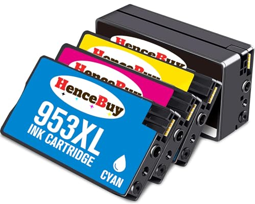 HenceBuy 953xl Multipack Druckerpatronen Kompatibel für HP 953 XL Patronen HP Officejet Pro 7740 7720 8210 8720 8710 7730 8218 8715 8718 8725 8728 8730 8740 Drucker (Schwarz Magenta Gelb Cyan)