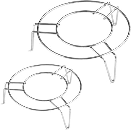 AYNKH 2PCS Round Steam Racks, Stainless Steel 5Inch 7Inch Multi-Purpose Cooking Roasting Cooling Rack for Air Fryer, Microwave Oven, Steamer, Pressure Cooker, Kitchen Accessories