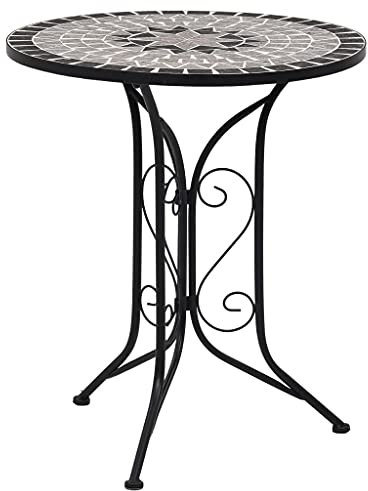 CBLDF Mosaik Bistrotisch Grau 61cm Keramik