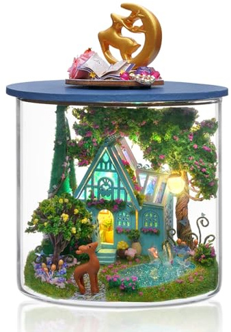 Foyucool DIY Miniatur Haus Bausatz für Erwachsene, Wunderland | Mit LED-Beleuchtung & Miniatur-Möbeln, Gemütliches Deko-Bastelset, Einzigartiges Geschenk zu Weihnachten & Geburtstagen