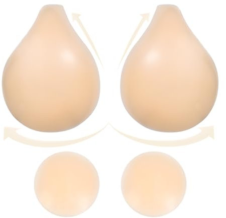 Chalier Fashion Reggiseno Invisibile Trasparente Senza Spalline, Adesivo Push Up in Silicone, Adatto per Feste, Matrimoni E Uso Quotidiano