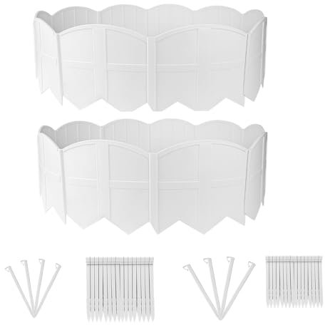 Lot de 30 bordures de jardin blanches pour pelouse (blanc)