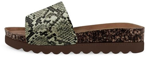 PERLETTI Ciabatte Donna Estive con Fascia Stampa Pitone - Pantofole Estive Pitonate per Casa Spiaggia Ciabatta Comfort - Sandali Donna Zeppa Eleganti Platform Primavera Estate Comodi (Pitonate, 40)