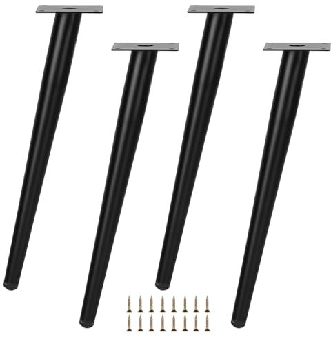 DBREAKS Schräge Möbelfüße, 4 Stück 35cm Möbelfüsse, Metall Möbelfüße, Möbelbeine, Schrankbeine, Schwarze Möbelfüße, Edelstahl, für Tische Sofas TV-Schränke Stühle Ersatz-Schrankfüße