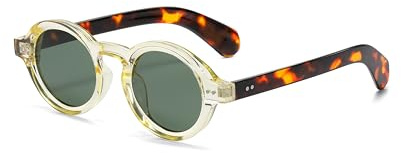 WDZAYXC Runde polarisierte Sonnenbrille mit dickem Rahmen für Herren und Damen