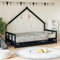 Hommdiy Kinderbett, Kinder Bettgestell mit Schubladen, Hausbett für Kleinkinder ab 4 Jahren, Einzelbett Kinder Jugendbett Holzbett Stil C,90 x 200 cm，Schwarz