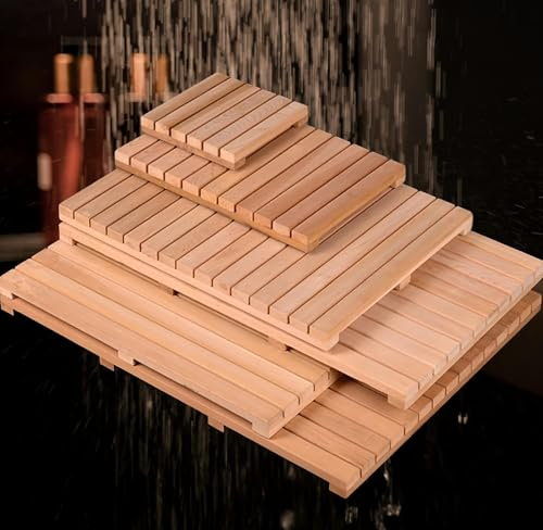 Plato Ducha Exterior | Tarima De Madera De Ducha | Tarima Ducha Exterior Jardin | Suelo Ducha Exterior | Alfombrilla De Ducha Higienica | Tablas De Madera Antideslizantes En El Baño(140x55cm/55x22in)