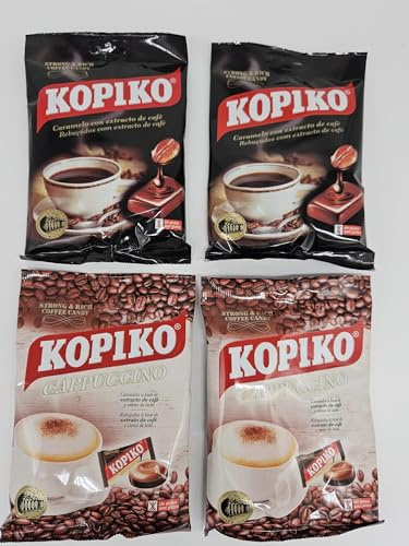 Dulces de café Kopiko | caramelos | Coffee Candy Classic (71 g x 2) + Cappuccino (71 g x 2)