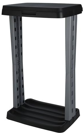 Well Home Porte-sacs poubelle 60 l Anthracite 100% recyclable 43 x 31 x 9,5 cm