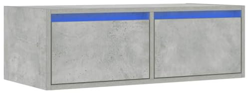 vidaXL Mobile Porta TV con Luci LED Grigio Cemento 75x35,5x25 cm