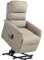 HOMCOM Fernsehsessel mit Aufstehhilfe Elektrisch, Relaxsessel mit Liegefunktion, TV-Sessel mit Leinenoptik, Taschenfeder, Seitentasche und Fernbedienung, für Wohnzimmer, Beige