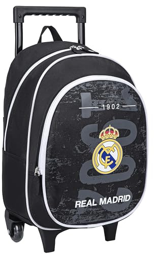 Real Madrid - Mochila escolar con ruedas Real - Colección oficial