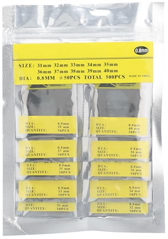 Watch Back Cover Gasket Components | 500pcs Rubber O - Ring Set for Water - Blocking Watch Maintenance | 0.7 & 0.8mm Replacement Components/Watchmaking Tools/DIY Maintenance (0.8 Pack of 500