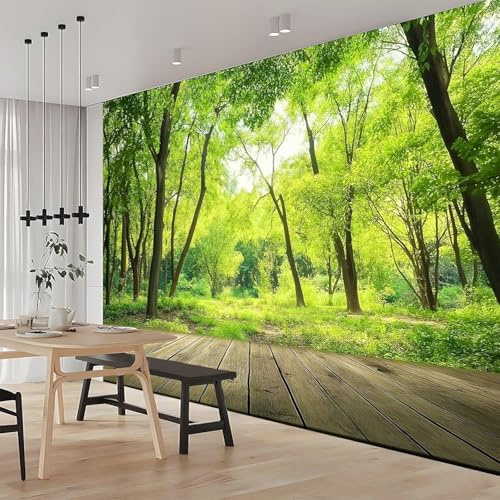 Fototapete Wald Tapete 300 x 210 cm (WxH) Fototapeten Schlafzimmer Wohnzimmer Moderne 3D Effekt Wandtapete Natürliche Landschaft Vliestapete Wand Dekoration Poster Foto Tapeten q.8610