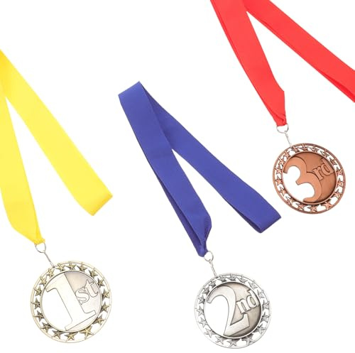 Homoyoyo Fußball Auszeichnungsmedaillen Runde Ziermedaillen 3 Stück aus Legierung zur Anerkennung mit Elegantem Design von Leistungen bei Professionellen Wettbewerben und Sportfesten