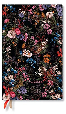 Floralia (William Kilburn) Maxi Vertical 12-month Dayplanner 2024 (Elastic Band Closure)