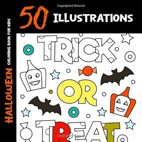 Halloween Coloring Book for Kids: 50 Halloween Illustrations Printed On One Side, Safe For Markers | Fun Craft Activity Gift (Spooky House)
