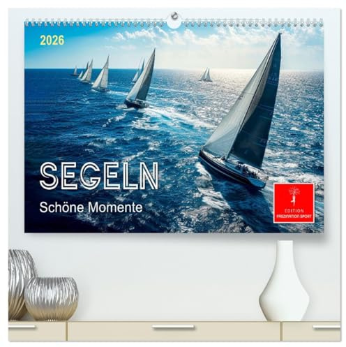 Segeln - schöne Momente (hochwertiger Premium Wandkalender 2026 DIN A2 quer), Kunstdruck in Hochglanz: Sonne, Wind und Wellen bis zum Horizont. (CALVENDO Sport)