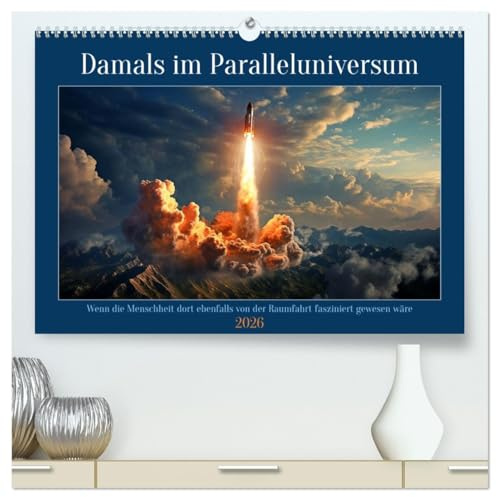 Damals im Paralleluniversum (hochwertiger Premium Wandkalender 2026 DIN A2 quer), Kunstdruck in Hochglanz: Wie in den Jahren der Raumfahrt und doch ganz anders (CALVENDO Technologie)