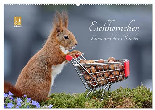 Eichhörnchen Luna und ihre Kinder (Wandkalender 2026 DIN A2 quer), CALVENDO Monatskalender: Zauberhafte Großaufnahmen von wilden Fotostars (CALVENDO Tiere)