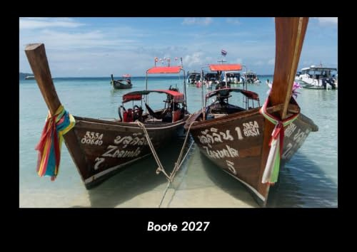 Boote 2027 Fotokalender DIN A3: Monatskalender mit Bild-Motiven von Autos, Eisenbahn, Flugzeug und Schiffen