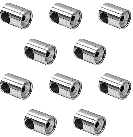 PRIOstahl Querstabhalter Traversenhalter Stabhalter Halter Durchgehend - 10 Stück für Rundstab 12 mm Anschluss: Flach für Querstäbe Querstabgeländer Geländerbau Rostfrei aus Edelstahl V2A