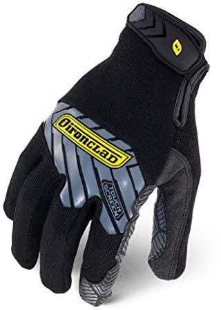 Ironclad Command Grip Work Gloves; Touch Screen Gloves Conductive Palm and Fingers, Extreme Grip, Durable, Performance Fit, Machine Washable, Sized S, M, L, XL, XXL (1 Pair) (X-Large, Black)