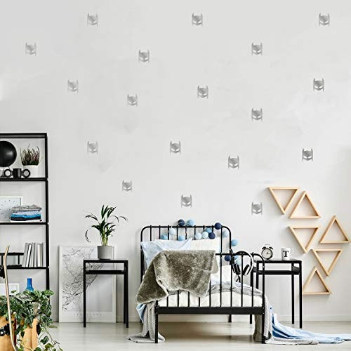 MacDecal.de Wandtattoo SUPER Hero Maske Set Kinderzimmer Wandsticker Wandaufkleber Sticker Babyzimmer (Silber)