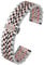 Kai Tian Flexibles Armband Poliert 7 Zeilen 22mm Uhrenarmband Edelstahl Schnelle Veröffentlichung Metalluhr Armband Silber Roségold