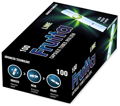 Frutta Lime Fresh Click Zigarettenhülsen - Filterhülsen Der Aroma - Trick: Drücken,Hören,Genießen! Lime/Menthol Aroma - 100er Box, 84mm (Filter 20mm), 8,2mm Durchmesser