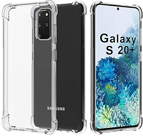 Migeec Hülle für Samsung Galaxy S20 Plus, Transparent Handyhülle mit 4-Ecken Stoßdämpfung, Nicht Vergilbende Stoßfest Stoßfänger Clear Case Schutzhülle